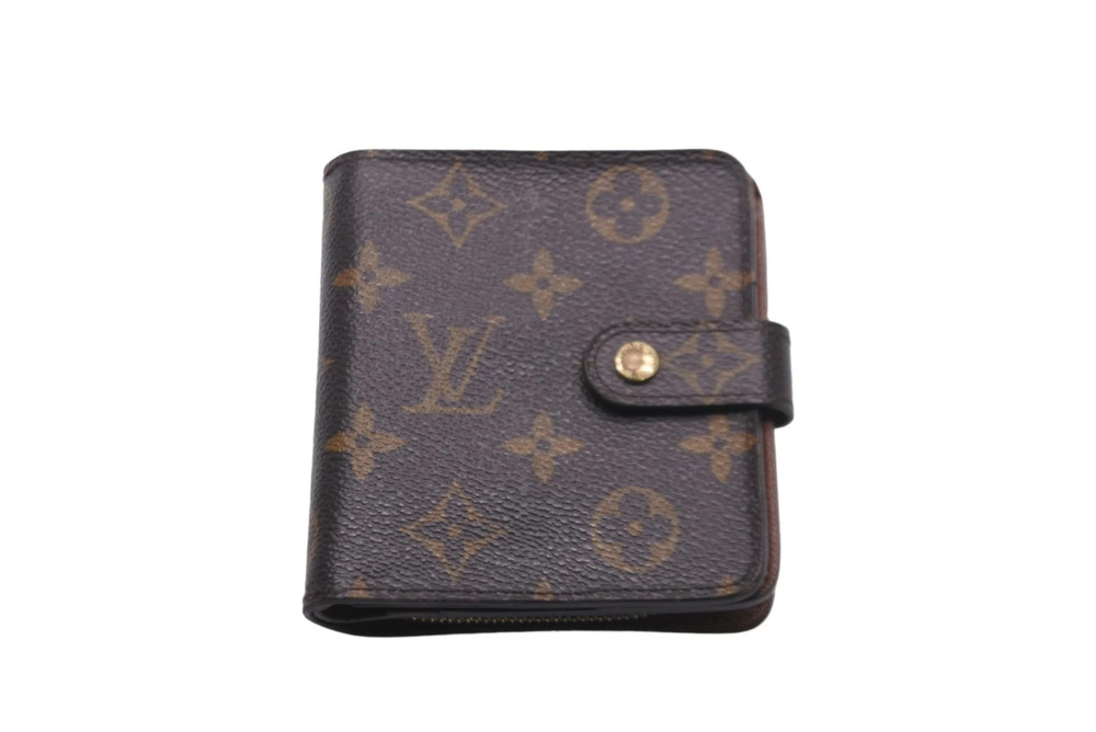 LOUIS VUITTON Bi fold Wallet Compact Zip Monogram